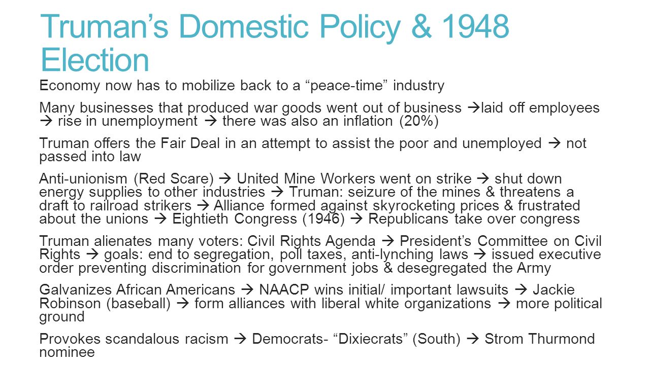 Harry S. Truman - Domestic policies